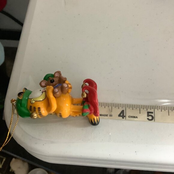 Vtg Garfield Christmas Ornament Pooky Teddy Bear 1996 Enesco Figurine 3” Tall - Picture 5 of 5